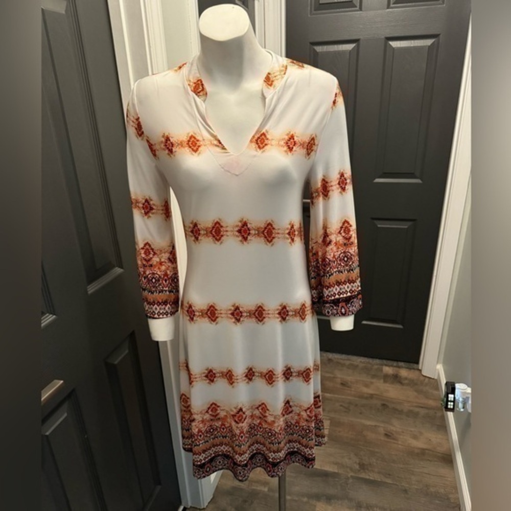 Women's summer v neck dress small S fitted boutique